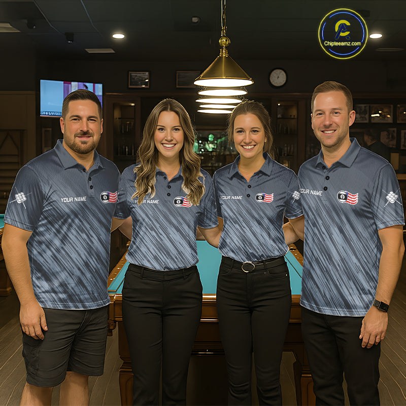 Personalized Billiard American Flag 9 Ball Pool Shirt For Men, Patriotic Billiard Team Jersey TDM7228