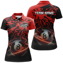 Load image into Gallery viewer, Personalized Red Billiard Ball 8 Thunder Pool Shirts For Women Custom Billiard Jerseys Short Sleeve TDM2483