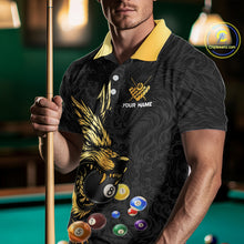 Load image into Gallery viewer, Personalized Wolf Billiard Balls Pool Shirts For Men, Black And Gold Billiard League Team Jerseys TDM5204