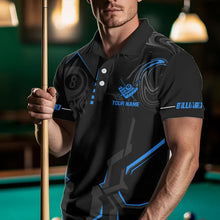 Load image into Gallery viewer, Customized 8 Ball Pool Crown Men Billiard Shirts, Blue And Black Billiard Team Shirts, Pool Jerseys TDM3563