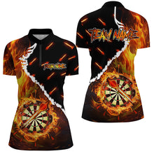Load image into Gallery viewer, Personalized Darts Board Fire Flame Custom Darts Shirts For Women, 3D Printed Darts Team Jerseys TDM1819
