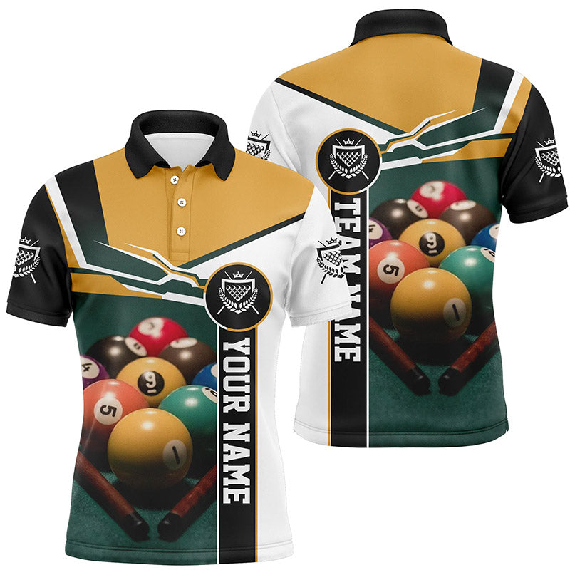 Personalized Name Billiards Ball Games 3D All Over Print Billiard Polo Shirts For Men TDM0101