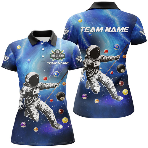 Personalized Astronaut Billiard Balls 3D Printed Shirts For Women Custom Funny Billiard Apparel |Blue TDM2015