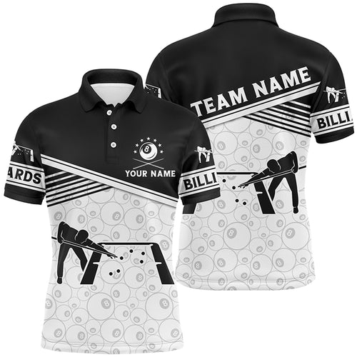 Personalized 8 Ball Pool Billiard Player Polo Shirts For Men, Best Custom Billiards Team Shirts TDM0110