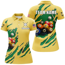 Load image into Gallery viewer, Funny 3D Billiard Table 9 Ball Pool Shirts For Women Custom Yellow 9 Ball Billiard Team Jerseys TDM2741