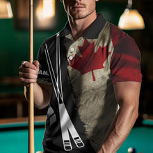 Load image into Gallery viewer, Retro Grunge Canada Flag 8 Ball Pool Billiard Shirt For Men Custom Patriotic Billiard Team Jersey TDM3428