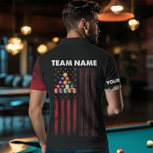 Retro Grunge Canada Flag 8 Ball Pool Billiard Shirt For Men Custom Patriotic Billiard Team Jersey TDM3428