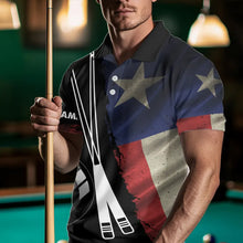 Load image into Gallery viewer, Retro Grunge Texas Flag 8 Ball Pool Billiard Shirt For Men Custom Patriotic Billiard Team Jersey TDM3429