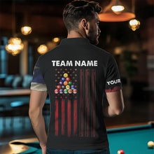 Load image into Gallery viewer, Retro Grunge Texas Flag 8 Ball Pool Billiard Shirt For Men Custom Patriotic Billiard Team Jersey TDM3429