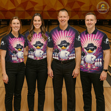 Load image into Gallery viewer, Pink Funny Duck Bowling Jersey For Men Custom Graffiti Bowling Shirt Team Polo &amp; 1/4 Zip Shirt TDM6094