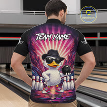 Load image into Gallery viewer, Pink Funny Duck Bowling Jersey For Men Custom Graffiti Bowling Shirt Team Polo &amp; 1/4 Zip Shirt TDM6094