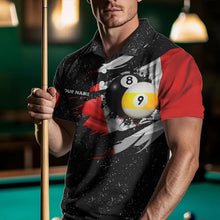 Load image into Gallery viewer, Custom Black Grunge Canada Flag 8 Ball &amp; 9 Ball Billiard Shirts For Men, Patriotic Billiard Jerseys TDM3434
