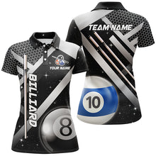 Load image into Gallery viewer, Personalized Black Jerseys Billiard 8 Ball &amp; 10 Ball Women Pool Shirts Custom Unique Billiard Uniform TDM2038
