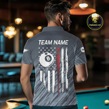 Load image into Gallery viewer, Personalized Billiard US Flag 8 Ball Pool Shirt For Men, Billiard Team Jersey Polo &amp; 1/4 Zip TDM5217