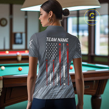 Load image into Gallery viewer, Personalized Billiard US Flag 9 Ball Pool Shirt For Women, Billiard Team Jersey Polo &amp; 1/4 Zip TDM5218