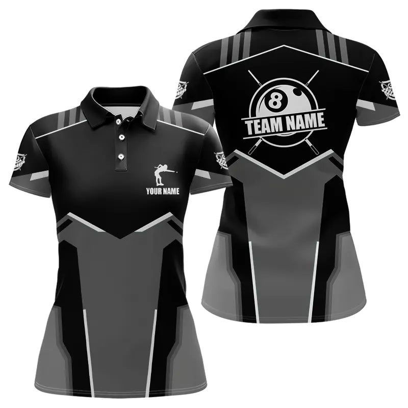 Billiard Jerseys For Women Custom Polo & Quarter-Zip Billiard Shirts, Team Pooler Short Sleeve |White TDM3742