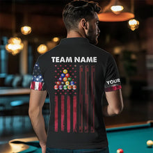 Load image into Gallery viewer, Personalized US Flag Smoke 8 Ball Pool Billiard Shirt For Men Custom Patriotic Billiard Team Jersey TDM3744