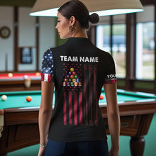 Load image into Gallery viewer, Personalized US Flag Smoke 8 Ball Pool Billiard Shirt For Women Custom Patriotic Billiard Team Jersey TDM3744
