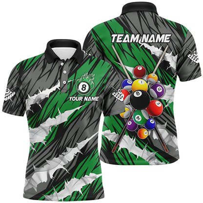 Personalized Multicolor Billiard Balls 3D Billiard Polo Shirts Custom Unique Billiard Uniform TDM1632