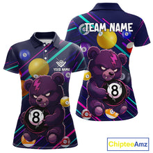 Load image into Gallery viewer, Personalized Funny Bear 8 Ball Billiard Shirt For Women Custom Billiard Jersey, Pool Team Shirts TDM5234