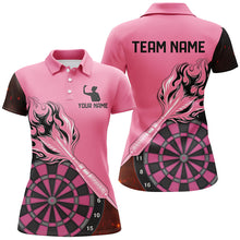 Load image into Gallery viewer, Custom Pink Darts Jerseys For Women Personalized Flame Arrow Darts Polo &amp; Quarter Zip Shirts For Team TDM2530