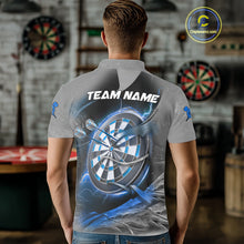 Load image into Gallery viewer, Personalized Phoenix Flame Darts Shirt For Men Custom Darts Team Jersey Polo &amp; 1/4 Zip |Blue TDM5247