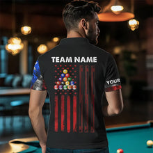 Load image into Gallery viewer, Personalized Us Flag Smoke 8 Ball Pool Billiard Shirt For Men Custom Patriotic Billiard Team Jersey TDM3450