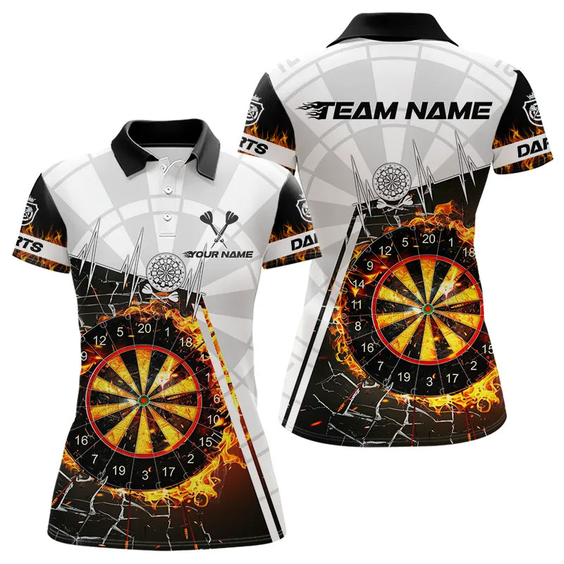 Personalized Dartboard Fire Break Glass Dart Shirts For Women Darts Jerseys TDM3607