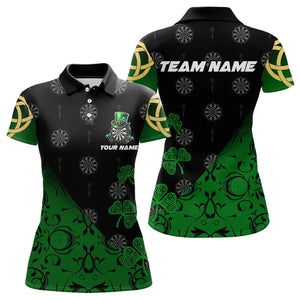 Black And Green St Patrick Day Luckiest Shamrock Dart Shirts For Women Custom Darts Team Jerseys TDM3457