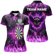 Load image into Gallery viewer, Personalized Purple Darts Board Fire Flame Eagle Darts Shirts For Women Custom Darts Team Jerseys TDM1646