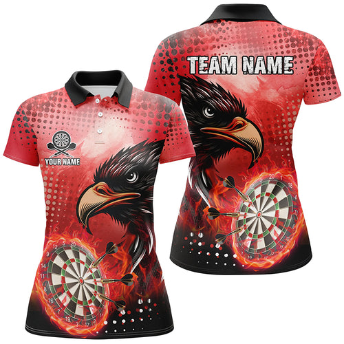 Personalized Red Dartboard Fire Custom Eagle Darts Shirts For Women, Cool Darts Team Jerseys TDM1863