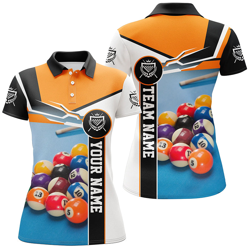 Personalized Billiards Game 3D Printed Polo Shirts For Women, Best Custom Billiard Polo Shirts TDM0162