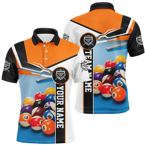 Personalized Billiards Game 3D Printed Polo Shirts For Men, Best Custom Billiard Polo Shirts TDM0162