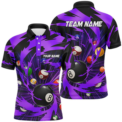 Personalized Multicolor Billiard Balls 3D Printed Shirts For Men, Best Billiard Team Jerseys TDM1655
