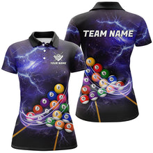 Load image into Gallery viewer, Galaxy Billiard Balls Thunder Lightning Pool Shirts For Women Custom Purple Billiard League Jerseys TDM2300