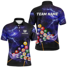 Load image into Gallery viewer, Galaxy Billiard Balls Thunder Lightning Pool Shirts For Men Custom Purple Billiard League Jerseys TDM2300