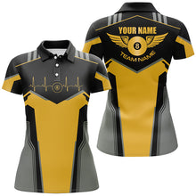Load image into Gallery viewer, Personalized Billiard 8 Ball Wings Short Sleeve Women's Shirts,  Billiard Jerseys Tournament |Yellow TDM2303