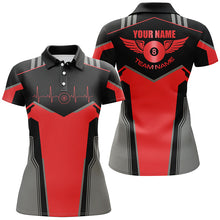 Load image into Gallery viewer, Personalized Billiard 8 Ball Wings Short Sleeve Women's Shirts,  Billiard Jerseys Tournament |Red TDM2304
