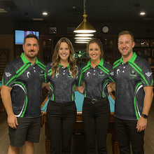 Load image into Gallery viewer, Black And Green 8 Ball Flame Billiard Shirt For Men Custom Pool Team Shirt, Billiard Jersey TDM5792