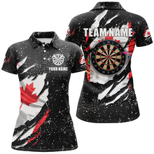 Load image into Gallery viewer, Grunge Canada Flag Dartboard Polo &amp; Quarter-Zip Shirts For Women Custom Patriotic Darts Jersey Attire TDM1665