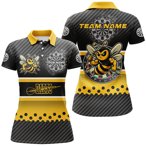 Yellow Black Darts Bee Custom Name Darts Shirts For Women, Funny Darts Apparel, Best Darts Gifts TDM2331