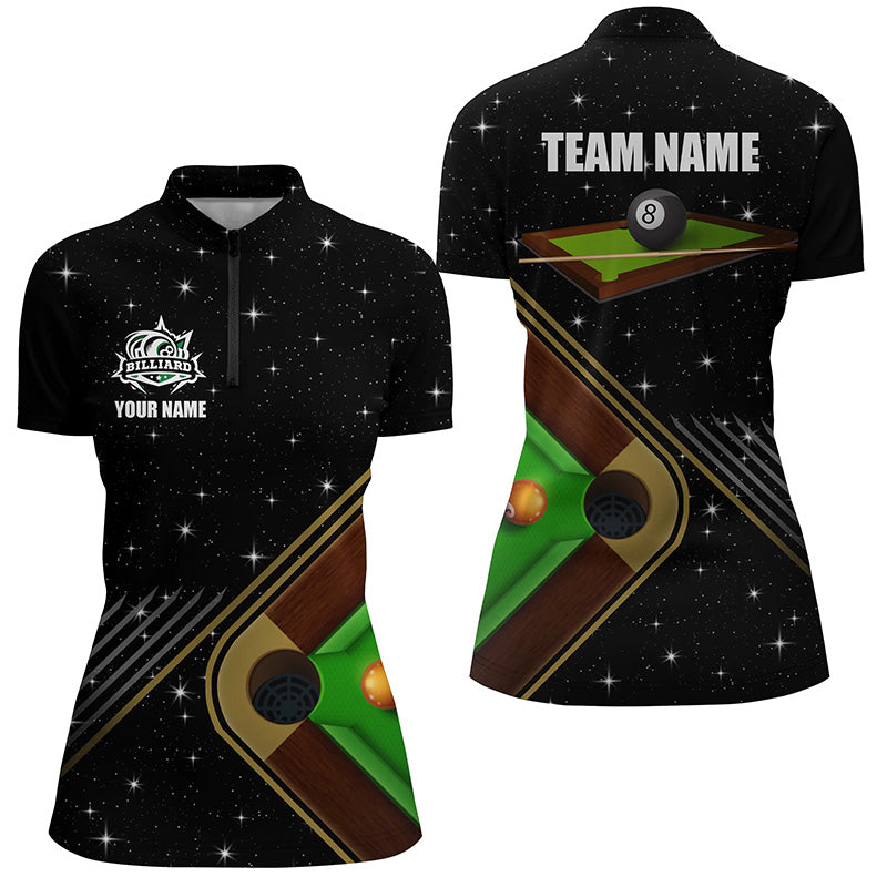 Personalized Billiard Pool Table Custom 3D Women Quarter-Zip Shirts Funny Pool League Shirts TDM0621
