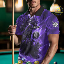 Load image into Gallery viewer, Purple Grim Reaper Lightning Billiard Shirt For Men Custom 8 Ball Pool Jersey Team Polo &amp; 1/4 Zip TDM5293