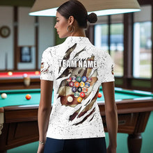 Load image into Gallery viewer, Billiard Ball Retro US Flag White Grunge Billiard Shirt For Women Custom 8 Ball Pool Billiard Jersey TDM3636