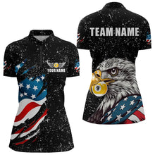 Load image into Gallery viewer, Black Grunge Eagle American Flag Custom 9 Ball Pool Women&#39;s Billiard Shirts, Billiard Team Jerseys TDM3779