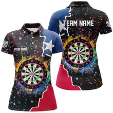 Load image into Gallery viewer, Grunge Colorful Darts Board Texas Flag Darts Shirts For Women Custom Patriotic Darts Team Jerseys TDM1683