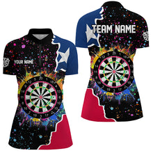 Load image into Gallery viewer, Grunge Colorful Darts Board Texas Flag Darts Shirts For Women Custom Patriotic Darts Team Jerseys TDM1683
