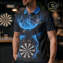 Load image into Gallery viewer, Blue Hawkeye Thunder Lightning Darts Shirt For Men Custom Darts Jersey Team Polo &amp; 1/4 Zip TDM5302