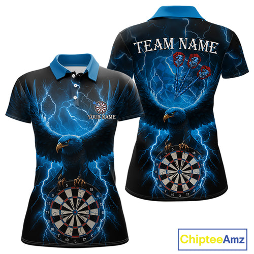 Blue Hawkeye Thunder Lightning Darts Shirt For Women Custom Darts Jersey Team Polo & 1/4 Zip TDM5302