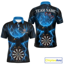 Load image into Gallery viewer, Blue Hawkeye Thunder Lightning Darts Shirt For Men Custom Darts Jersey Team Polo &amp; 1/4 Zip TDM5302